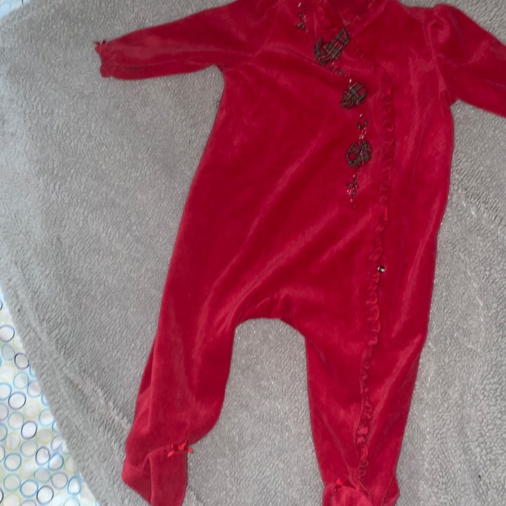 Red little romper for the Christmas time